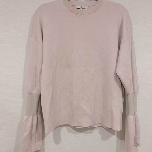 TIBI Bell sleeve symched merino wool sweater - Picture 2 of 2